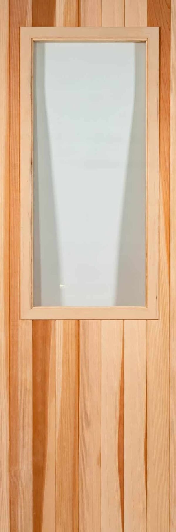 Cedar Door with Clear 16” x 36” Rectangle Tempered Glass