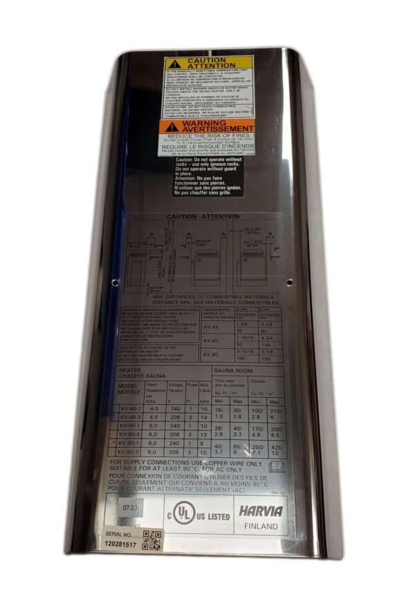 Finlandia / Harvia Part # FH118 or ZSV-150 Control Compartment Cover on side (metal)