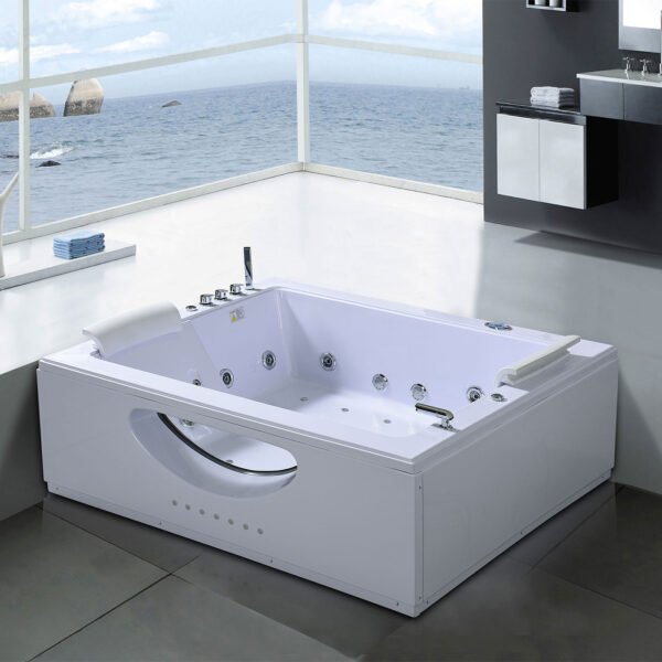 Whirlpool Bathtub white 70″ X 56.8″ hot tub double pump – Bali - Image 2