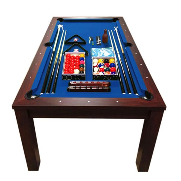 Pool Table 7′ Feet blue and Dining Table – Blue Sky
