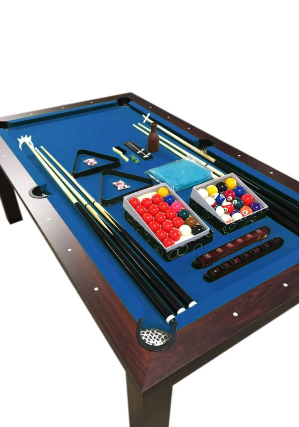 Pool Table 7′ Feet blue and Dining Table – Blue Sky - Image 4