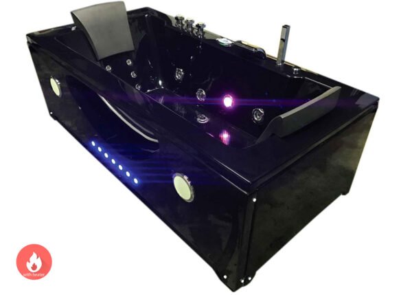 Whirlpool tub black 70.8″ X 35.8″ hot tub double pump and Heater – Hypnotic - Image 2