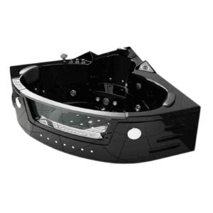 Whirlpool Bathtub black 59,05″ x 59,05″ hot tub double pump – Majestic