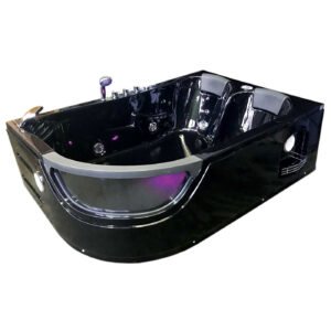 Whirlpool Bathtub black 71.6″ X 48″ hot tub double pump – Orion