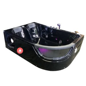 Whirlpool Bathtub black 71.6″ X 48″ hot tub double pump and Heater- Pegaso