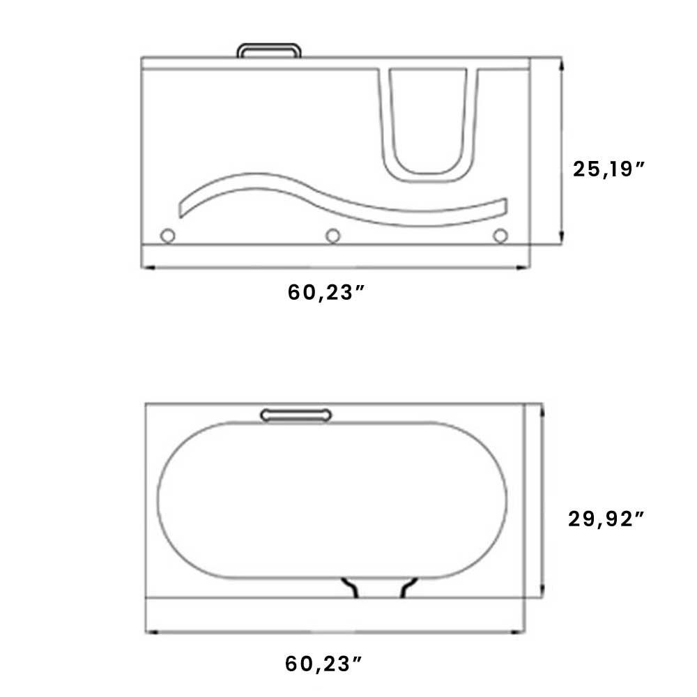 Whirlpool Walk-in Tub 60” X 30” 6 Jets With Right-side Door – Penny 