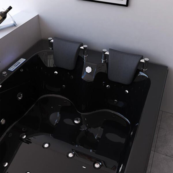 Whirlpool bathtub black 70.8″ x 47.2″ hot tub with Heater – Pompei - Image 4
