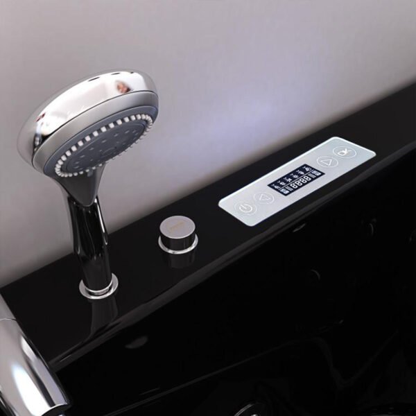 Whirlpool bathtub black 70.8″ x 47.2″ hot tub with Heater – Pompei - Image 5