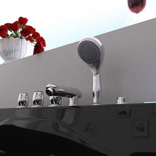 Whirlpool bathtub black 70.8″ x 47.2″ hot tub with Heater – Pompei - Image 7