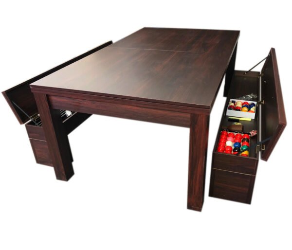 Pool Table 7′ feet blue and Dinner Table with Benches – Rich Blue - Image 4
