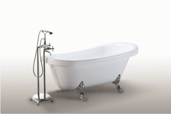 Vintage Freestanding Bathtub white + floor-standing faucet – Margherita - Image 2