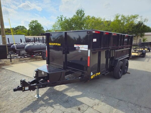 7x14 Hydraulic Dump Trailer with 4ft Sides (2) 7K Axles - Image 3
